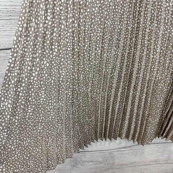 Vince Camuto Plus Size Taupe Speckled Pleated Pull On Midi Skirt Size XXL - Picture 2 of 7